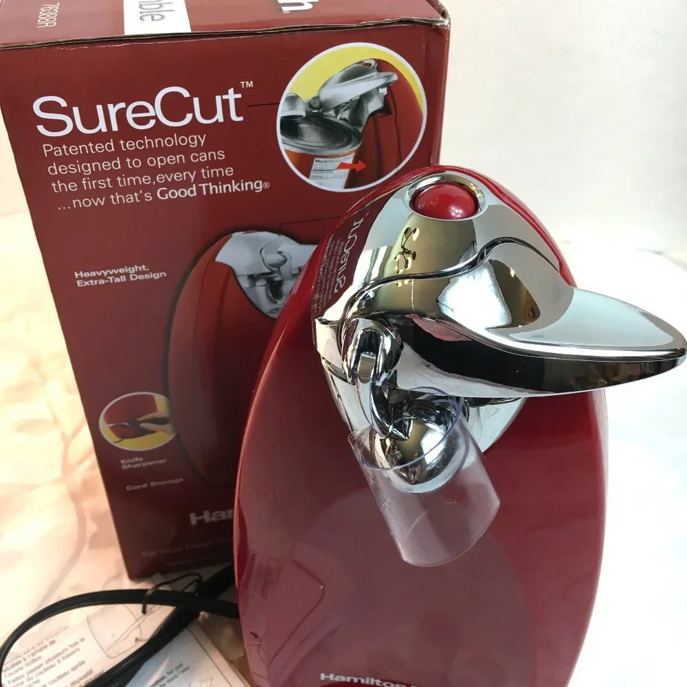 HAMILTON BEACH Red Electric Can Opener  76388R NWT